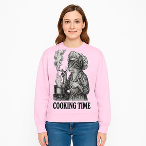 Cat Chef Cooking Time T-Shirt - Funny Cat Lover Gift, Culinary Humor, Kitchen Apparel for Animal Lovers, Unique Cooking Design - Sweatshirt 1758181717854.jpg