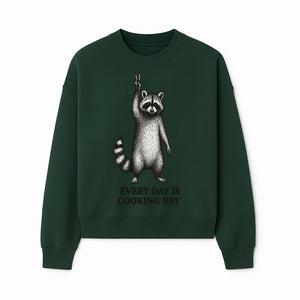 Raccoon Every Day is Cooking Day Art Print, Kitchen Decor, Whimsical Animal Illustration, Fun Cooking Gift, Wall Art, Home Decor - Sweatshirt 1758181718366.jpg