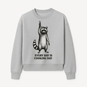 Raccoon Every Day is Cooking Day Art Print, Kitchen Decor, Whimsical Animal Illustration, Fun Cooking Gift, Wall Art, Home Decor - Sweatshirt 1758181718536.jpg