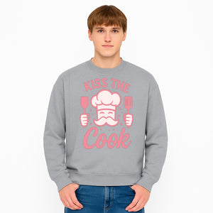 Kiss the Cook Chef Apron with Mustache Graphic - Fun Kitchen Gift for Home Cooks or BBQ Lovers - Sweatshirt 1758181718572.jpg