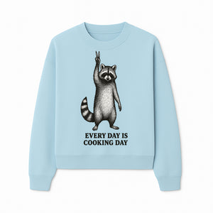 Raccoon Every Day is Cooking Day Art Print, Kitchen Decor, Whimsical Animal Illustration, Fun Cooking Gift, Wall Art, Home Decor - Sweatshirt 1758181718656.jpg