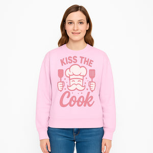 Kiss the Cook Chef Apron with Mustache Graphic - Fun Kitchen Gift for Home Cooks or BBQ Lovers - Sweatshirt 1758181718724.jpg