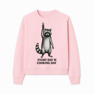 Raccoon Every Day is Cooking Day Art Print, Kitchen Decor, Whimsical Animal Illustration, Fun Cooking Gift, Wall Art, Home Decor - Sweatshirt 1758181718801.jpg