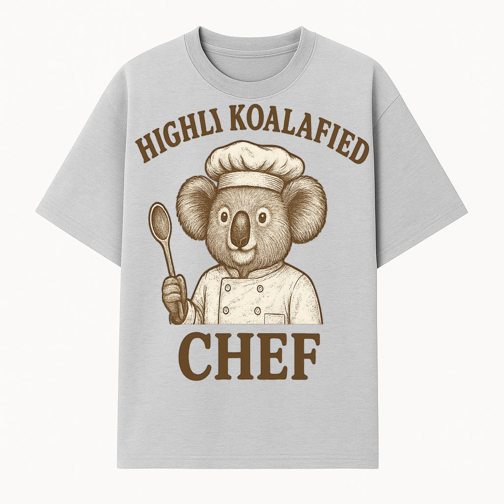 Highli Koalafied Chef T-Shirt - Cute Koala Graphic Tee for Animal Lovers, Cooking Enthusiasts, and Unique Gift Ideas - T-shirt 1758181719827.jpg