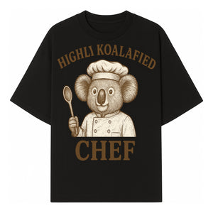 Highli Koalafied Chef T-Shirt - Cute Koala Graphic Tee for Animal Lovers, Cooking Enthusiasts, and Unique Gift Ideas - T-shirt 1758181719990.jpg