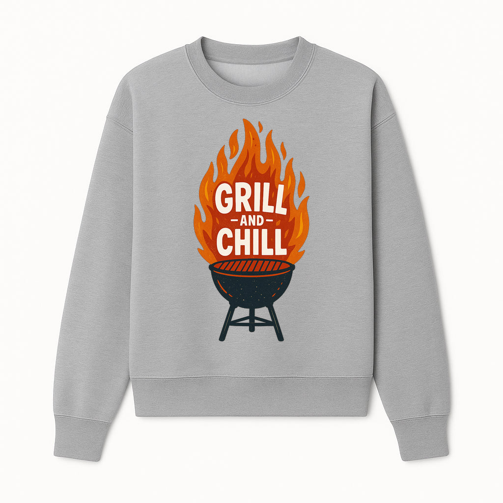 Grill and Chill BBQ Design Shirt, Funny Summer Cooking Apparel, Outdoor Picnic Gift, Grilling Lover Tee, Barbecue Party Clothing - Sweatshirt 1758181720522.jpg
