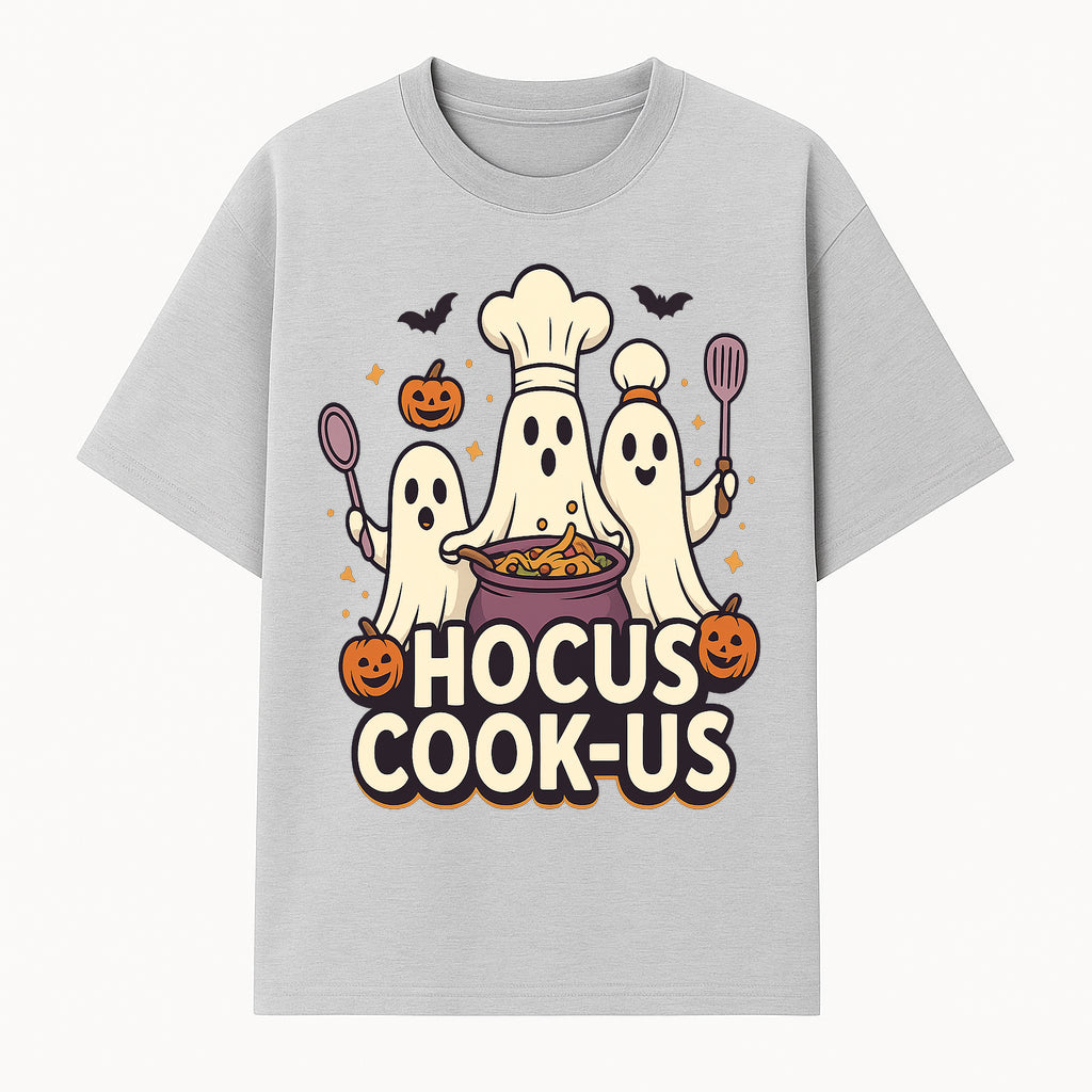 Halloween Ghost Chef Cooking Graphic Tee - Hocus Cook-Us Fun Costume Idea for Kids & Adults, Spooky Cooking Theme Shirt - T-shirt 1758181720541.jpg