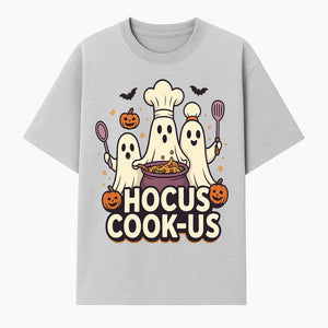 Halloween Ghost Chef Cooking Graphic Tee - Hocus Cook-Us Fun Costume Idea for Kids & Adults, Spooky Cooking Theme Shirt - T-shirt 1758181720541.jpg