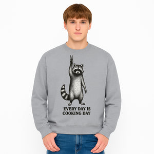 Raccoon Every Day is Cooking Day Art Print, Kitchen Decor, Whimsical Animal Illustration, Fun Cooking Gift, Wall Art, Home Decor - Sweatshirt 1758181720669.jpg