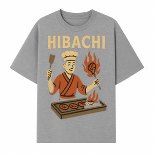 Hibachi Chef Wall Art | Japanese Grill Decor | Fun Cooking Illustration | Kitchen or Restaurant Artwork - T-shirt 1758181720789.jpg