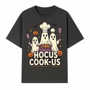 Halloween Ghost Chef Cooking Graphic Tee - Hocus Cook-Us Fun Costume Idea for Kids & Adults, Spooky Cooking Theme Shirt - T-shirt 1758181720850.jpg