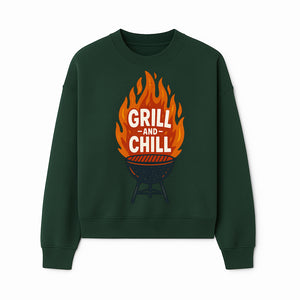 Grill and Chill BBQ Design Shirt, Funny Summer Cooking Apparel, Outdoor Picnic Gift, Grilling Lover Tee, Barbecue Party Clothing - Sweatshirt 1758181720966.jpg