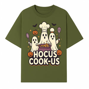 Halloween Ghost Chef Cooking Graphic Tee - Hocus Cook-Us Fun Costume Idea for Kids & Adults, Spooky Cooking Theme Shirt - T-shirt 1758181720993.jpg