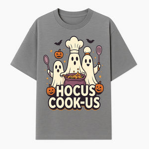 Halloween Ghost Chef Cooking Graphic Tee - Hocus Cook-Us Fun Costume Idea for Kids & Adults, Spooky Cooking Theme Shirt - T-shirt 1758181721125.jpg