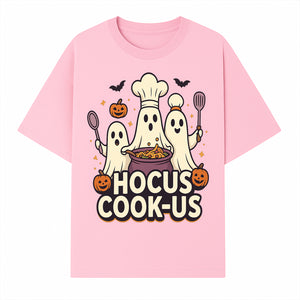 Halloween Ghost Chef Cooking Graphic Tee - Hocus Cook-Us Fun Costume Idea for Kids & Adults, Spooky Cooking Theme Shirt - T-shirt 1758181721421.jpg