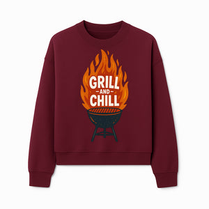 Grill and Chill BBQ Design Shirt, Funny Summer Cooking Apparel, Outdoor Picnic Gift, Grilling Lover Tee, Barbecue Party Clothing - Sweatshirt 1758181721539.jpg