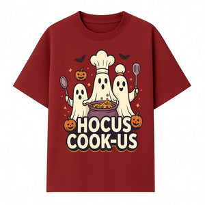 Halloween Ghost Chef Cooking Graphic Tee - Hocus Cook-Us Fun Costume Idea for Kids & Adults, Spooky Cooking Theme Shirt - T-shirt 1758181721615.jpg