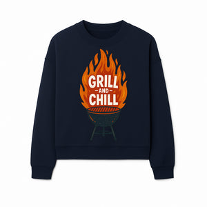 Grill and Chill BBQ Design Shirt, Funny Summer Cooking Apparel, Outdoor Picnic Gift, Grilling Lover Tee, Barbecue Party Clothing - Sweatshirt 1758181721684.jpg