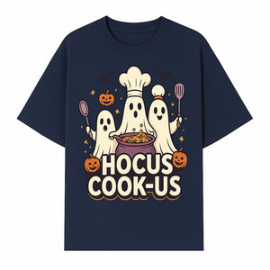 Halloween Ghost Chef Cooking Graphic Tee - Hocus Cook-Us Fun Costume Idea for Kids & Adults, Spooky Cooking Theme Shirt - T-shirt 1758181721746.jpg