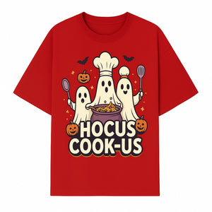Halloween Ghost Chef Cooking Graphic Tee - Hocus Cook-Us Fun Costume Idea for Kids & Adults, Spooky Cooking Theme Shirt - T-shirt 1758181721912.jpg