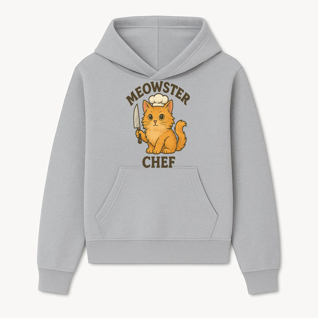 Meowster Chef Cat Art Print - Cute Orange Kitty with Chef Hat & Knife, Perfect for Cat Lovers' Kitchen Decor - Hoodie 1758181721918.jpg