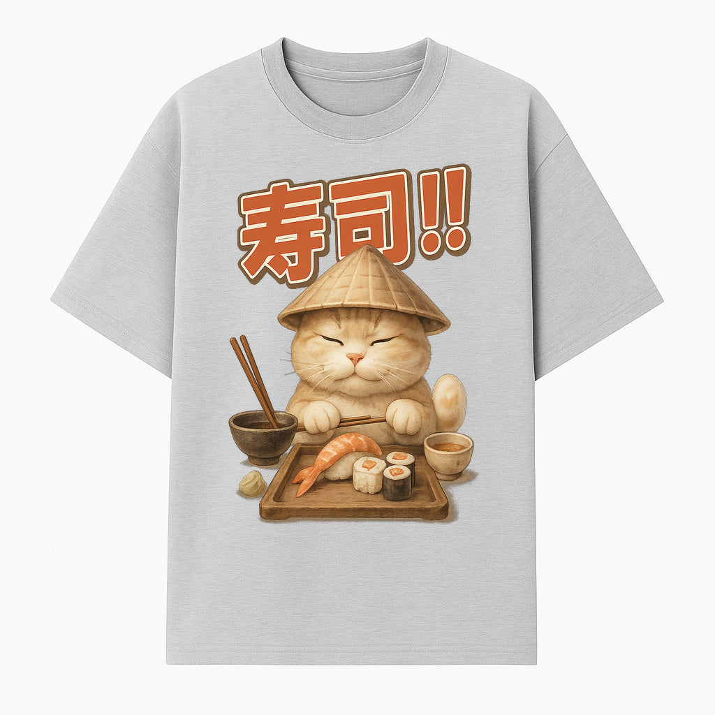 Cute Cat Sushi Chef Art Print Sushi Lovers Gift, Asian Cuisine Decor, Cat Artwork, Whimsical Kitchen Wall Art, Foodie Gift Idea - T-shirt 1758181721942.jpg