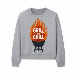 Grill and Chill BBQ Design Shirt, Funny Summer Cooking Apparel, Outdoor Picnic Gift, Grilling Lover Tee, Barbecue Party Clothing - Sweatshirt 1758181721956.jpg