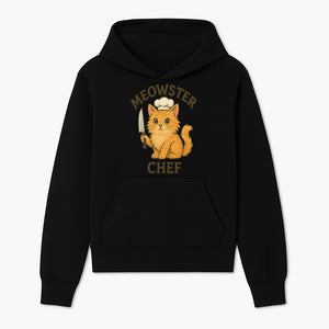 Meowster Chef Cat Art Print - Cute Orange Kitty with Chef Hat & Knife, Perfect for Cat Lovers' Kitchen Decor - Hoodie 1758181722062.jpg
