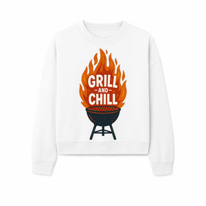 Grill and Chill BBQ Design Shirt, Funny Summer Cooking Apparel, Outdoor Picnic Gift, Grilling Lover Tee, Barbecue Party Clothing - Sweatshirt 1758181722104.jpg