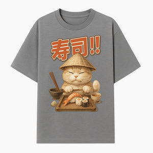 Cute Cat Sushi Chef Art Print Sushi Lovers Gift, Asian Cuisine Decor, Cat Artwork, Whimsical Kitchen Wall Art, Foodie Gift Idea - T-shirt 1758181722451.jpg