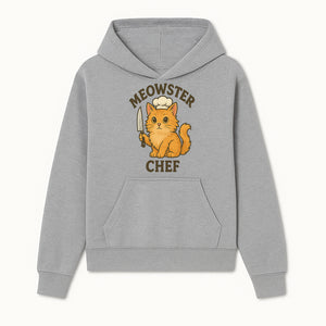 Meowster Chef Cat Art Print - Cute Orange Kitty with Chef Hat & Knife, Perfect for Cat Lovers' Kitchen Decor - Hoodie 1758181722473.jpg