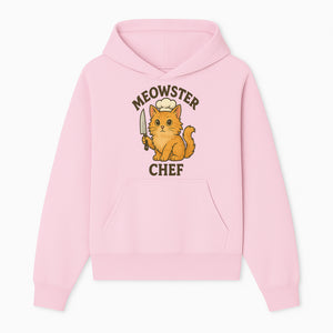 Meowster Chef Cat Art Print - Cute Orange Kitty with Chef Hat & Knife, Perfect for Cat Lovers' Kitchen Decor - Hoodie 1758181722747.jpg