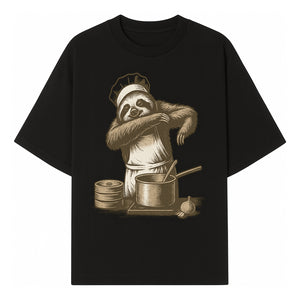 Chef Sloth Cooking Graphic Tee - Cute Animal Kitchen Design Funny Cooking Shirt for Food Lovers and Animal Enthusiasts - T-shirt 1758181722812.jpg