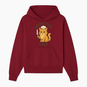Meowster Chef Cat Art Print - Cute Orange Kitty with Chef Hat & Knife, Perfect for Cat Lovers' Kitchen Decor - Hoodie 1758181722884.jpg