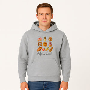 Life is Sweet Kitchen Decor Art Print - Whimsical Food Illustration with Desserts, Treats, and Snacks - Hoodie 1758181722980.jpg