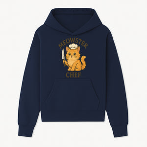 Meowster Chef Cat Art Print - Cute Orange Kitty with Chef Hat & Knife, Perfect for Cat Lovers' Kitchen Decor - Hoodie 1758181723015.jpg