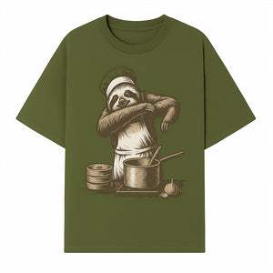 Chef Sloth Cooking Graphic Tee - Cute Animal Kitchen Design Funny Cooking Shirt for Food Lovers and Animal Enthusiasts - T-shirt 1758181723087.jpg