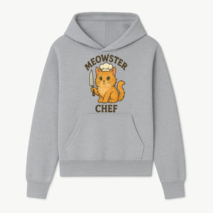Meowster Chef Cat Art Print - Cute Orange Kitty with Chef Hat & Knife, Perfect for Cat Lovers' Kitchen Decor - Hoodie 1758181723288.jpg
