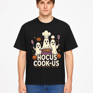 Halloween Ghost Chef Cooking Graphic Tee - Hocus Cook-Us Fun Costume Idea for Kids & Adults, Spooky Cooking Theme Shirt - T-shirt 1758181723332.jpg
