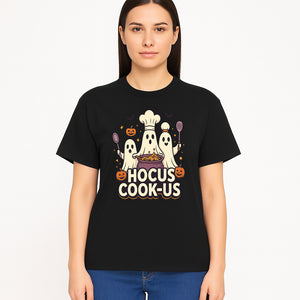 Halloween Ghost Chef Cooking Graphic Tee - Hocus Cook-Us Fun Costume Idea for Kids & Adults, Spooky Cooking Theme Shirt - T-shirt 1758181723477.jpg