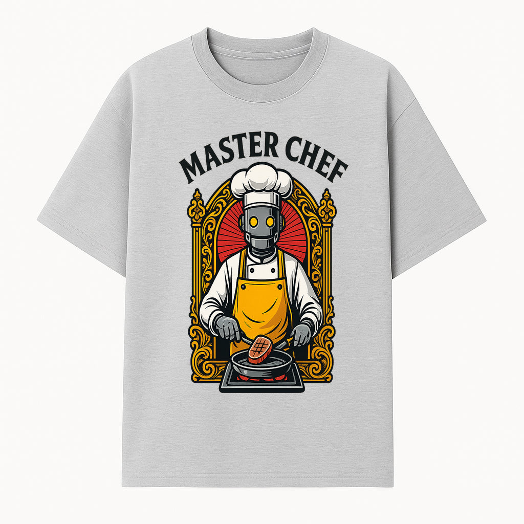 Master Chef Robot Cooking Vintage Kitchen Art Print, Retro Chef T-Shirt Design, Unique Gift for Cooking Enthusiasts - T-shirt 1758181724037.jpg