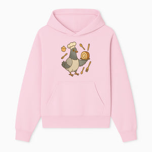 Chef Pigeon Serving Cake Design T-Shirt | Cute Bird Baking Graphic Tee | Fun Cooking Gift for Bird Lovers & Bakers - Hoodie 1758181724575.jpg