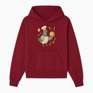Chef Pigeon Serving Cake Design T-Shirt | Cute Bird Baking Graphic Tee | Fun Cooking Gift for Bird Lovers & Bakers - Hoodie 1758181724717.jpg