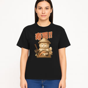 Cute Cat Sushi Chef Art Print Sushi Lovers Gift, Asian Cuisine Decor, Cat Artwork, Whimsical Kitchen Wall Art, Foodie Gift Idea - T-shirt 1758181724792.jpg