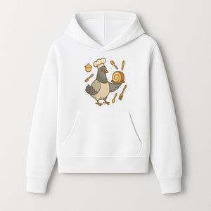 Chef Pigeon Serving Cake Design T-Shirt | Cute Bird Baking Graphic Tee | Fun Cooking Gift for Bird Lovers & Bakers - Hoodie 1758181725194.jpg
