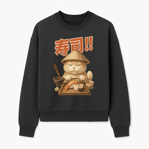 Cute Cat Sushi Chef Art Print Sushi Lovers Gift, Asian Cuisine Decor, Cat Artwork, Whimsical Kitchen Wall Art, Foodie Gift Idea - Sweatshirt 1758181725205.jpg