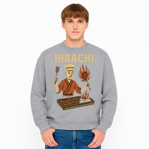 Hibachi Chef Wall Art | Japanese Grill Decor | Fun Cooking Illustration | Kitchen or Restaurant Artwork - Sweatshirt 1758181725281.jpg