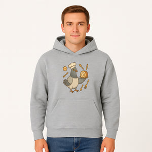 Chef Pigeon Serving Cake Design T-Shirt | Cute Bird Baking Graphic Tee | Fun Cooking Gift for Bird Lovers & Bakers - Hoodie 1758181726327.jpg