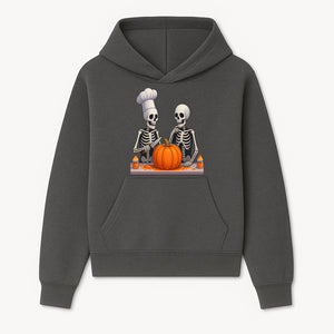 Skeleton Chef Pumpkin Carving Decor - Fun Halloween Kitchen Art Print - Hoodie 1758181726794.jpg