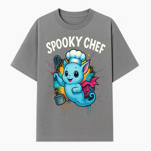 Spooky Chef Ghost Graphic Tee - Fun Halloween T-Shirt with Colorful Cartoon Design for Kids and Adults - T-shirt 1758181726849.jpg